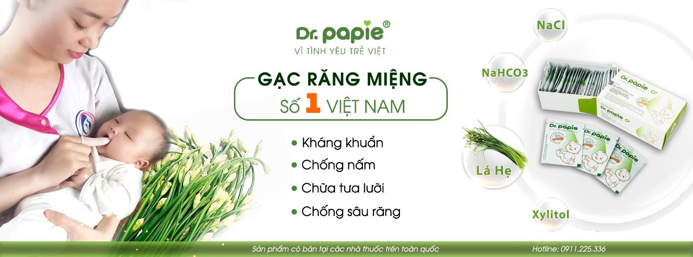 Gạc răng miệng Dr.Papie - Hết nấm miệng, tưa lưỡi