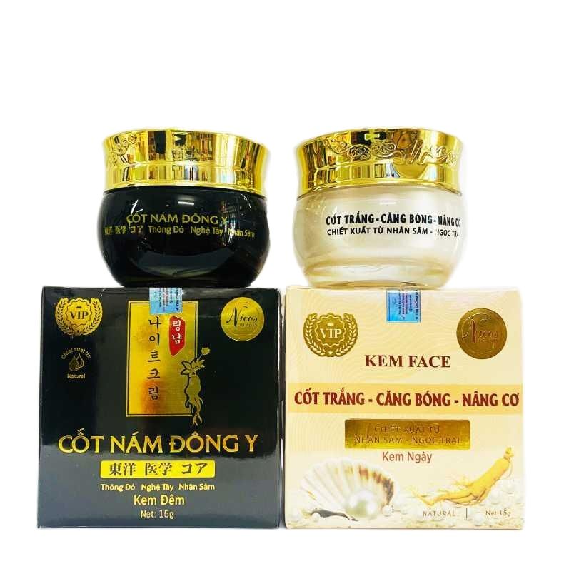 Combo Kem Face Cốt nám + cốt trắng Đông Y thanh nhi Nicos Beauty - Mẫu mới 2022 - Hàng chính hãng