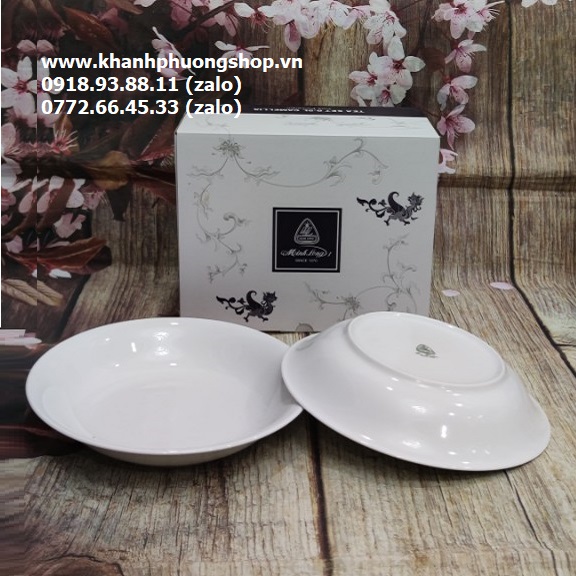 Dĩa sứ trắng Minh Long tròn sâu lòng 23,25,27cm - dĩa sứ trắng minh long tròn sâu lòng