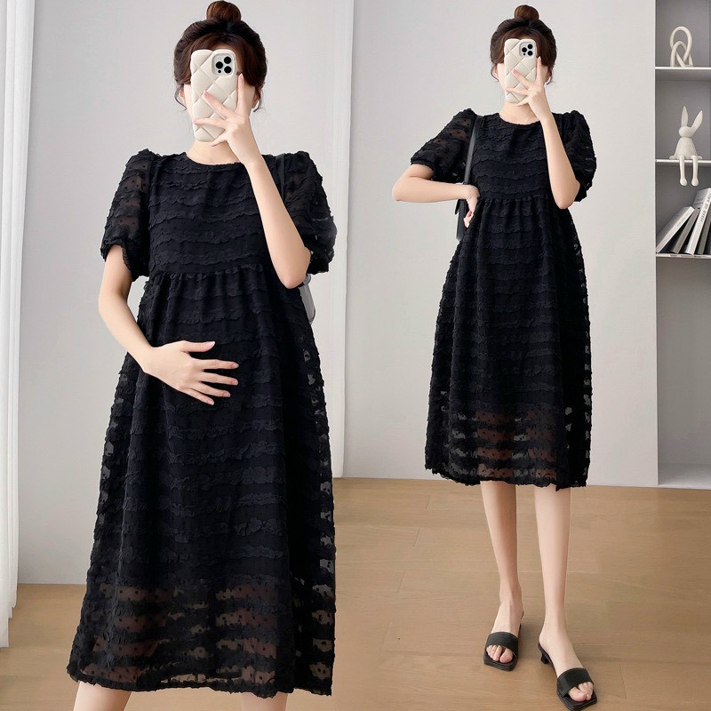 [FREESHIPMAX] Váy bầu hoa nhí đũi tằm cực xinh cho bầu đi chơi, du lịch - Đầm bầu dự tiệc thiết kế