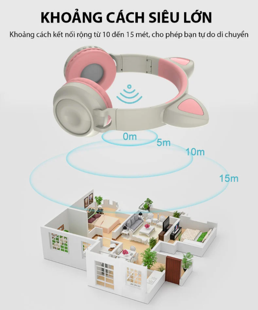 tai nghe bluetooth tai mèo