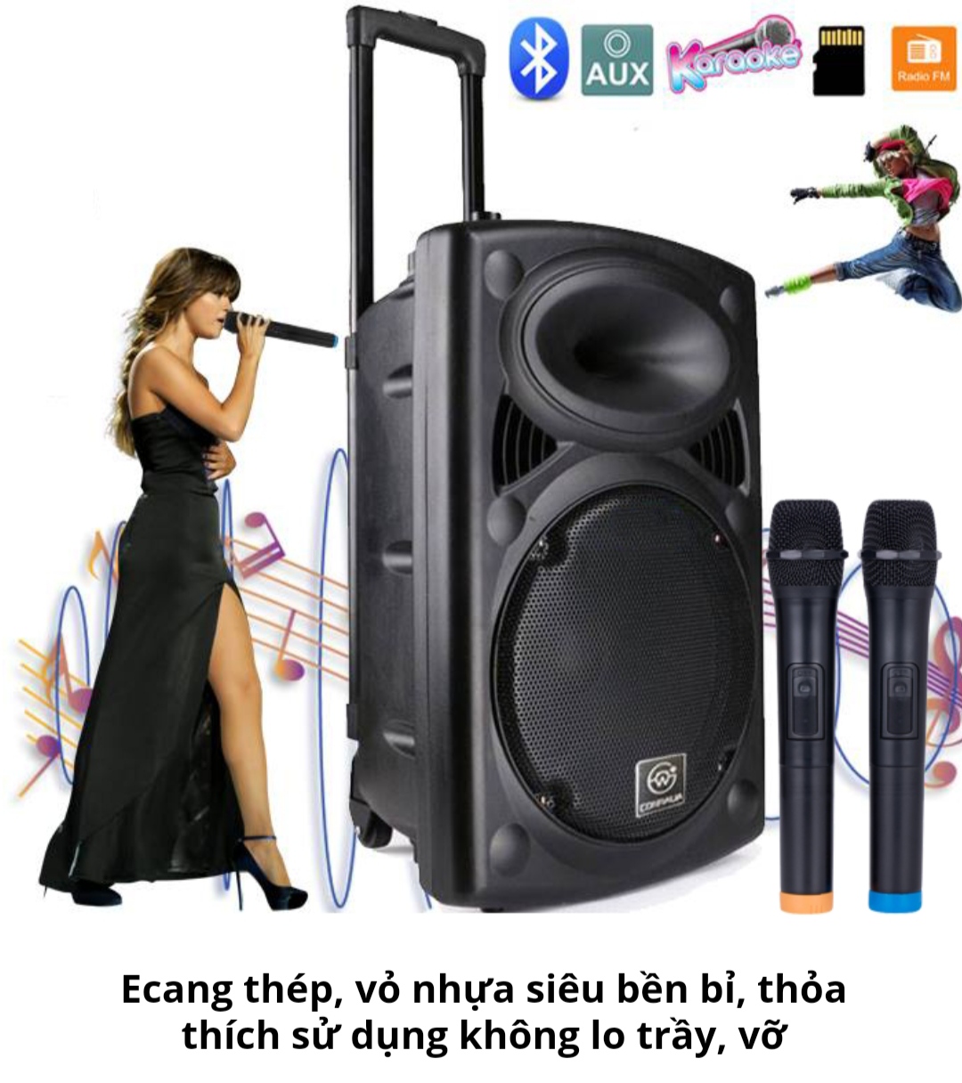 Loa  Bluetooth Karaoke Bass 30. Tặng 3 Micro