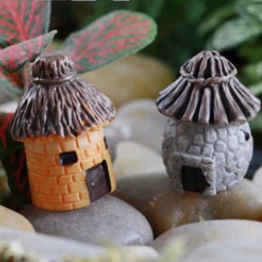 Phụ kiện tiểu cảnh nhà thôn dã (2 cái) 1.3x2.5cm
