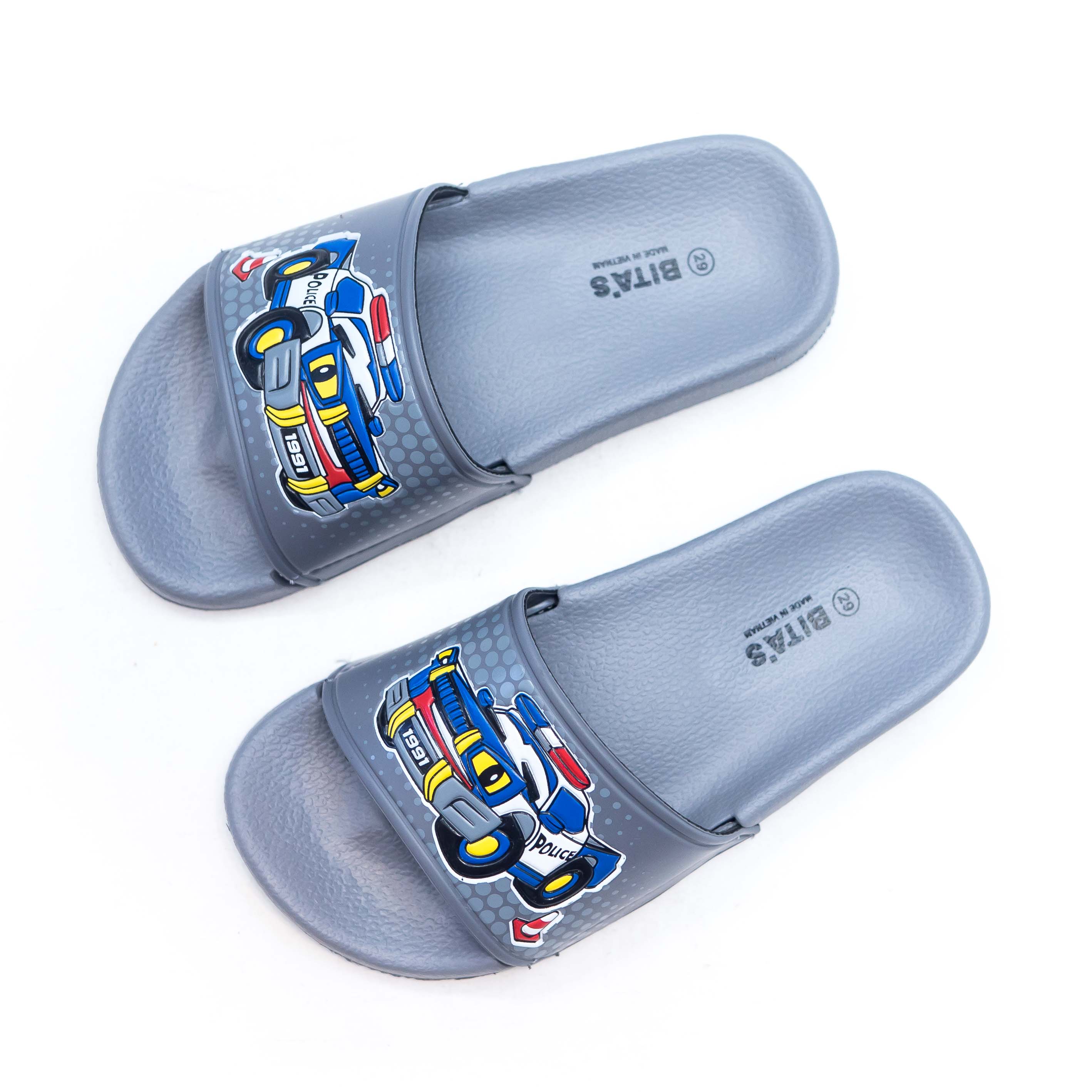 [Hoàn Xu] [FORM TO GIẢM 2 SIZE] DÉP LÊ QUAI NGANG BÉ TRAI BITA'S HOẠT HÌNH EBY.17 (ĐEN + ĐỎ + NAVY + XÁM) - BITAS