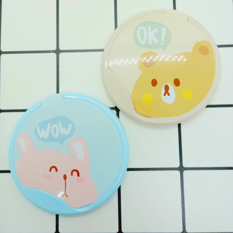 Gương mini bỏ túi hình tròn thú đáng iu