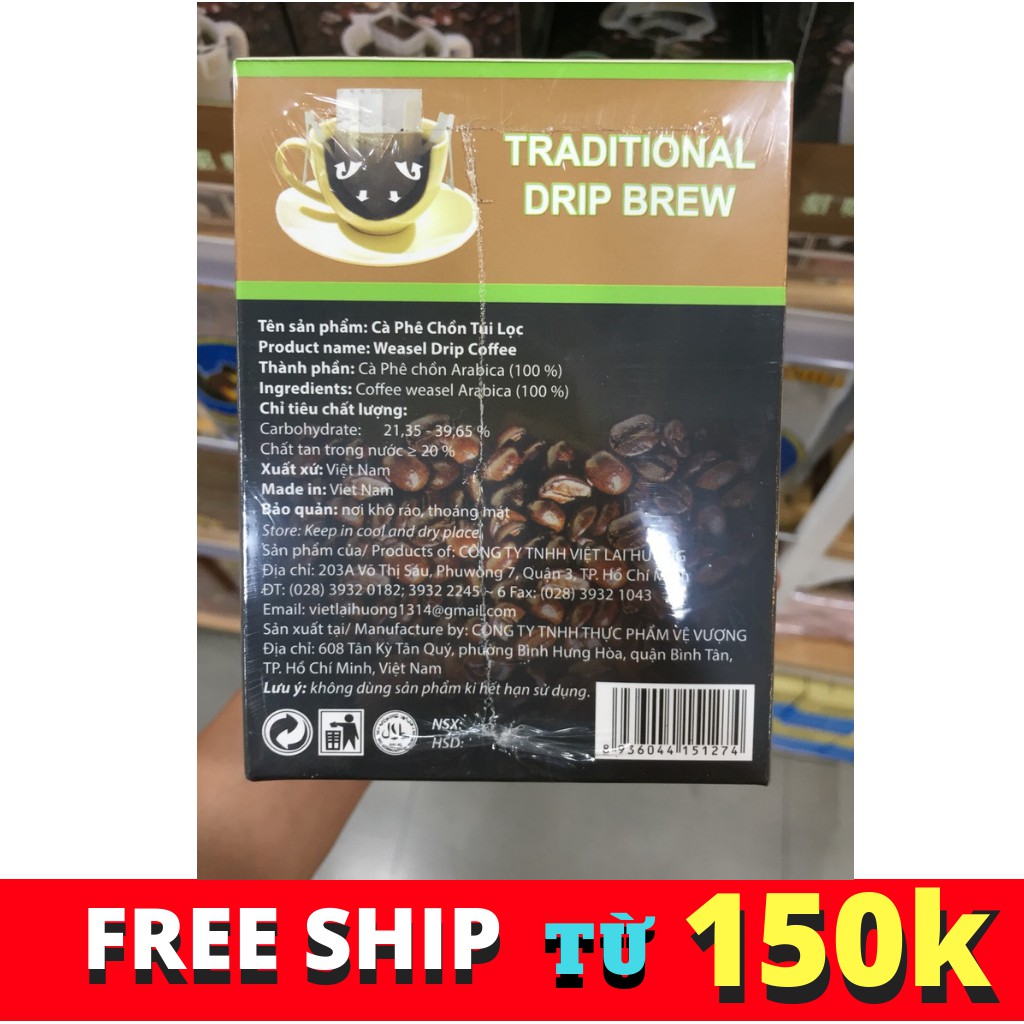 CÀ PHÊ CHỒN TÚI LỌC HỘP 80G