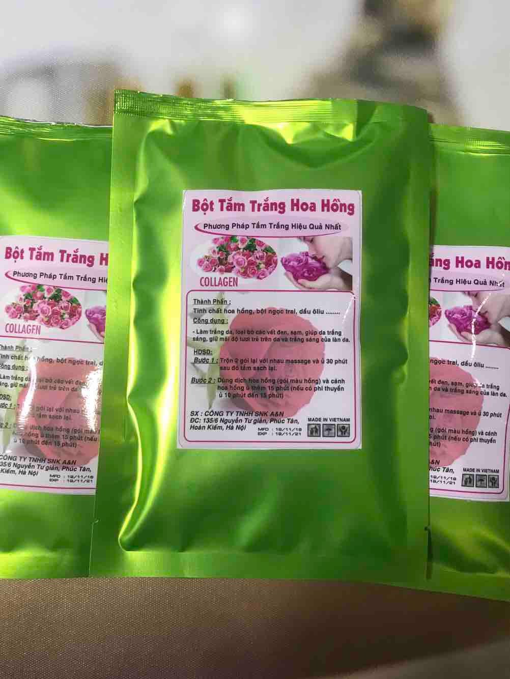 [HCM]Bột Tắm Trắng Hoa Hồng COLLAGEN