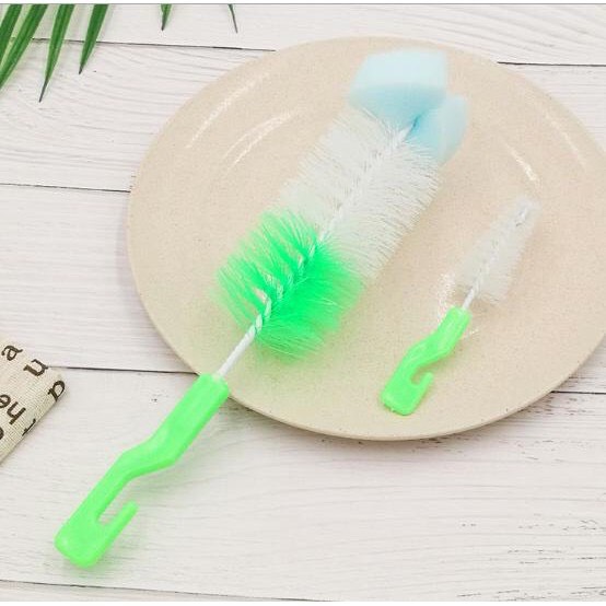 Bộ cọ rửa bình sữa, núm ti 2 chị tiết