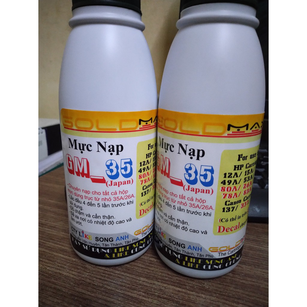 1 chai mực nạp 35a dành cho máy in hp 1005 hp 1006
