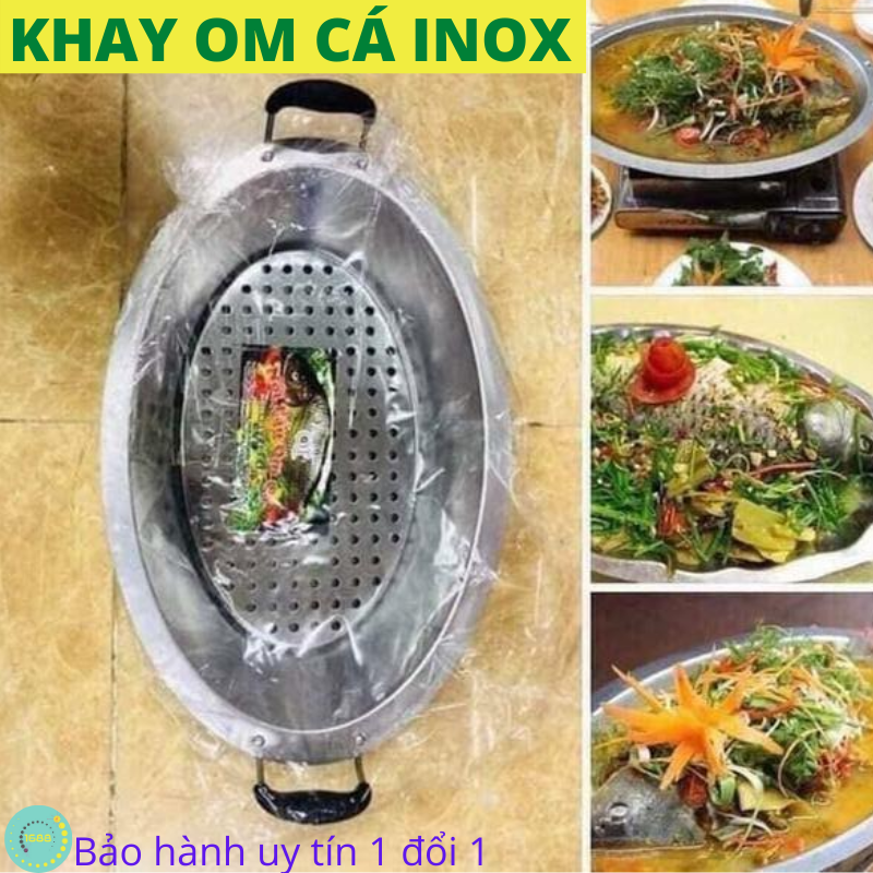 Khay om cá inox cao cấp, khay cá chép om dưa inox, dụng cụ om cá, khay nấu lẩu bằng inox 304 - hàng cao cấp dùng được cả bếp từ - khay nấu cá chép om dưa - nồi lẩu cá chép om dưa, khay inox hấp cá - bảo hành uy tín 1 đổi 1