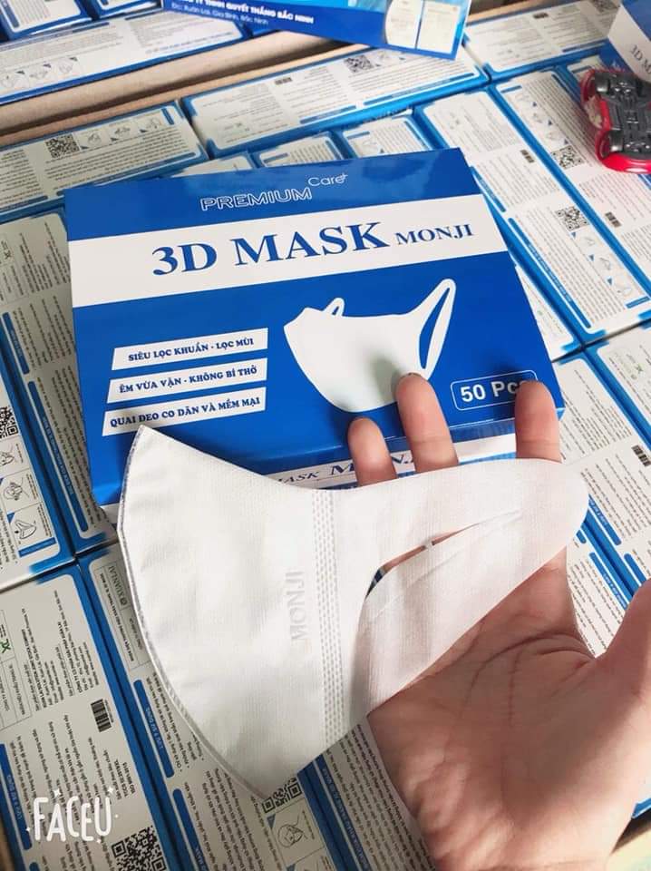 Hộp 50 Chiếc Khẩu Trang 3D Mask Monji Kháng Khuẩn