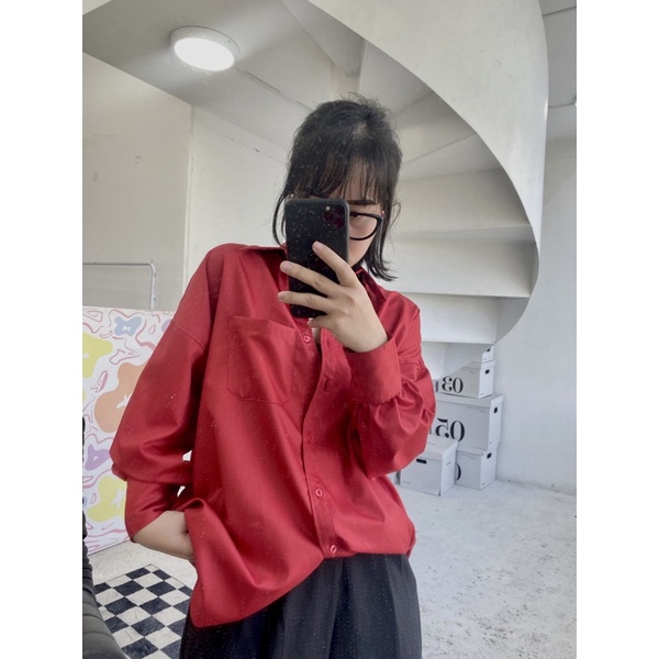 Áo sơ mi nữ SATHY oversize cao cấp