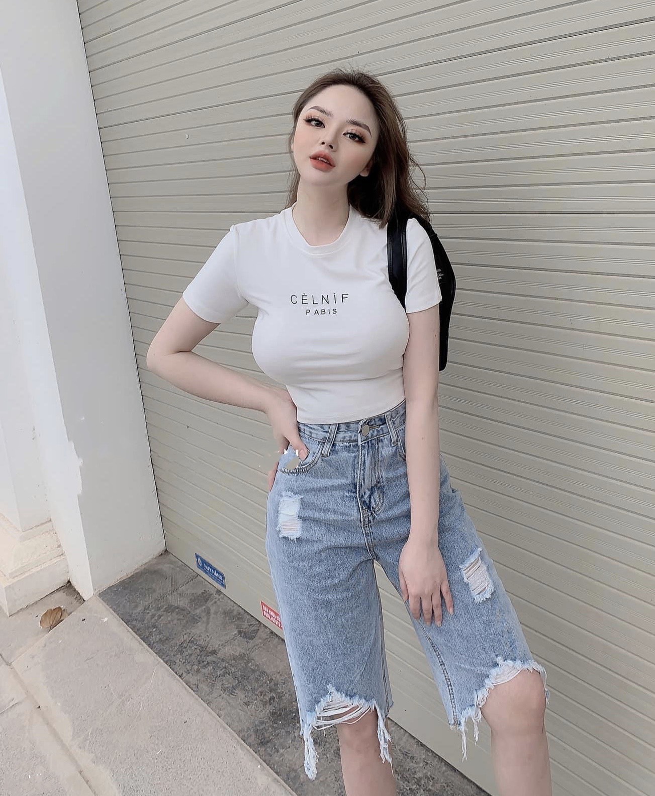 [HCM]Quần jean ngố / lửng BIG SIZE lưng cao phom ống RỘNG kiểu rách loang đẹp thời trang hot trend 3250