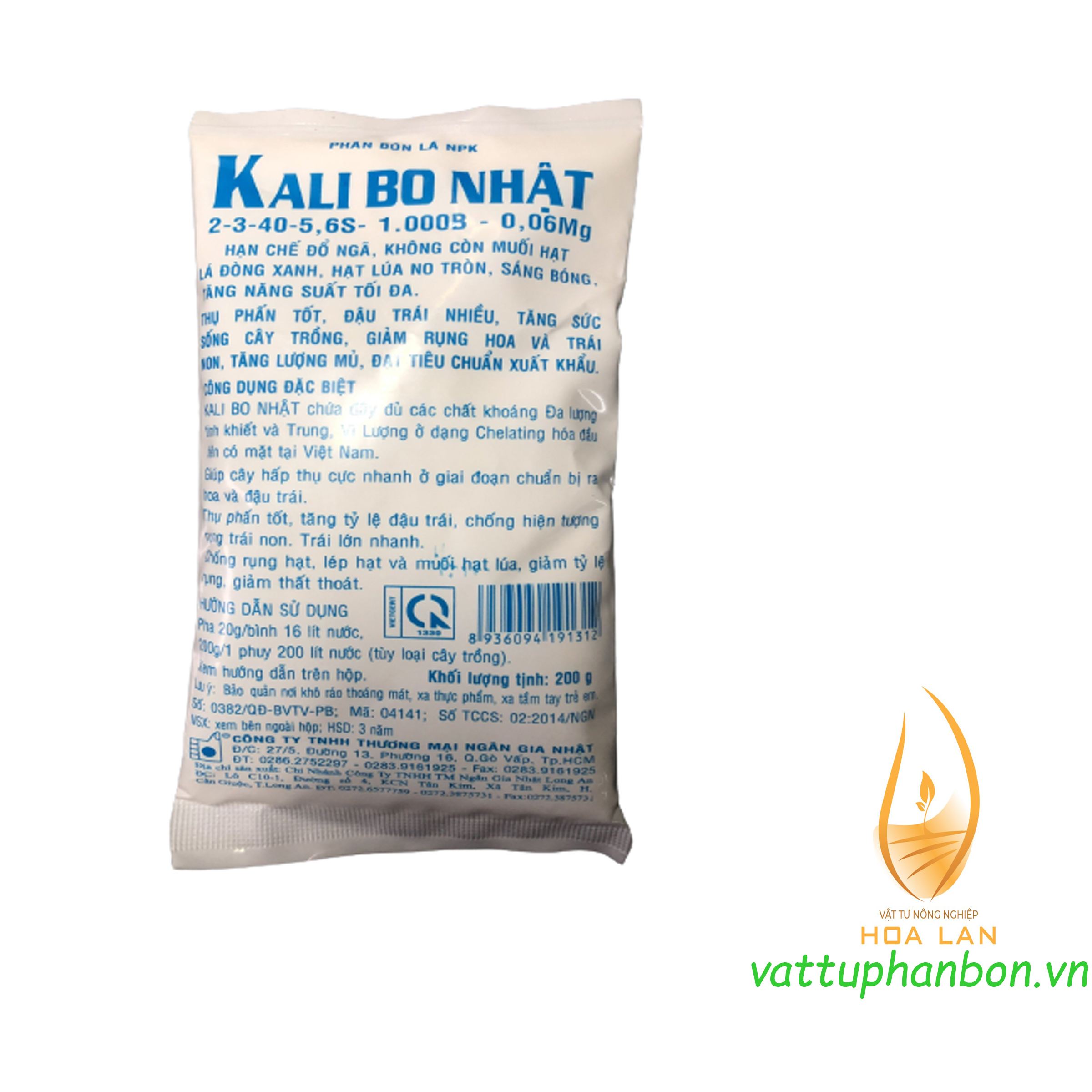 Phân bón lá npk kali bo nhật - #255a# 200g