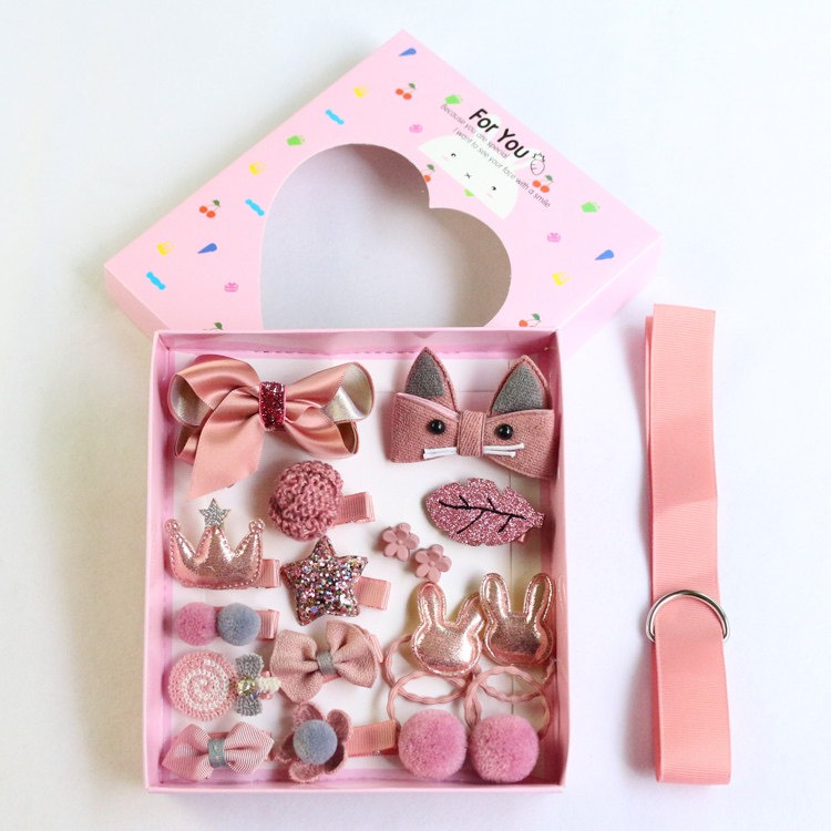 Set 17 Cặp Tóc, Dây Buộc Tóc Siêu Cute Dễ Thương Cho Bé Gái