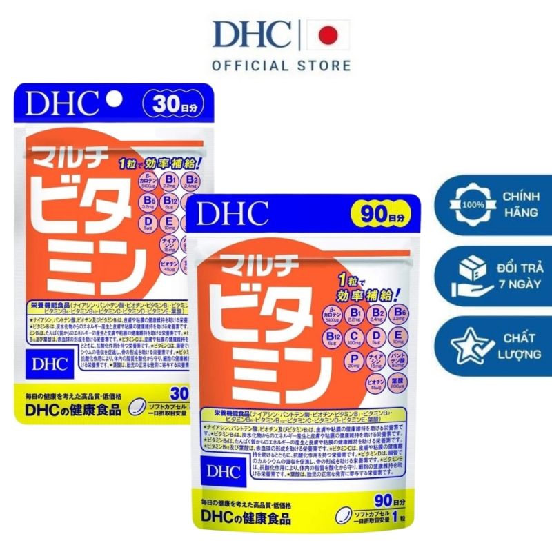 DHC Viên uống Multi Vitamin Nhật Bản bổ sung 12 loại vitamin tăng sức đề kháng 30 ngày và 90 ngày nhập khẩu