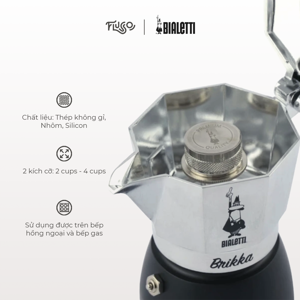 Ấm Bialetti Brikka Phiên Bản 2020 - Ấm pha cà phê espresso