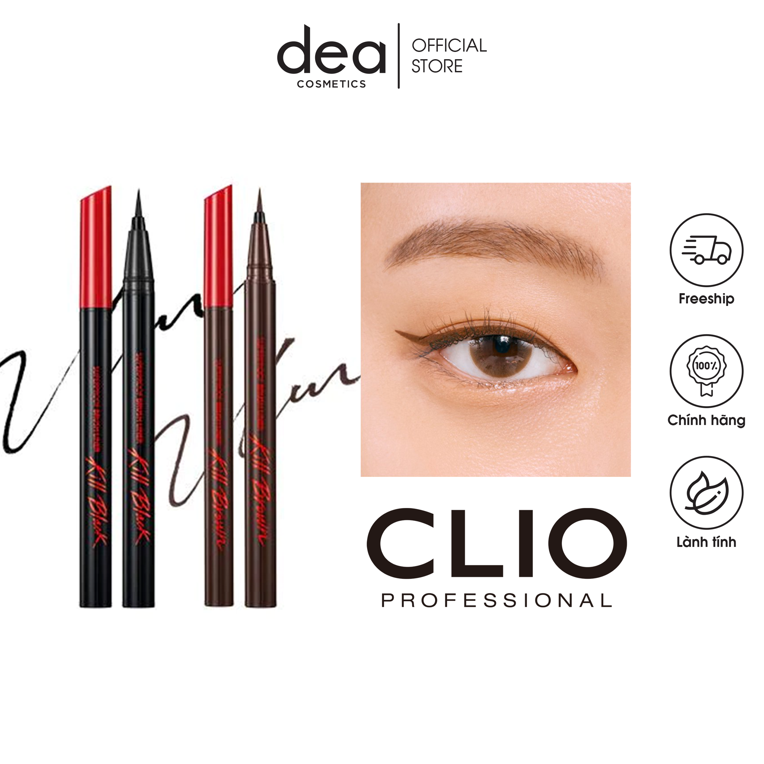 Bút Kẻ Mắt Clio Waterproof Pen Liner Kill Black