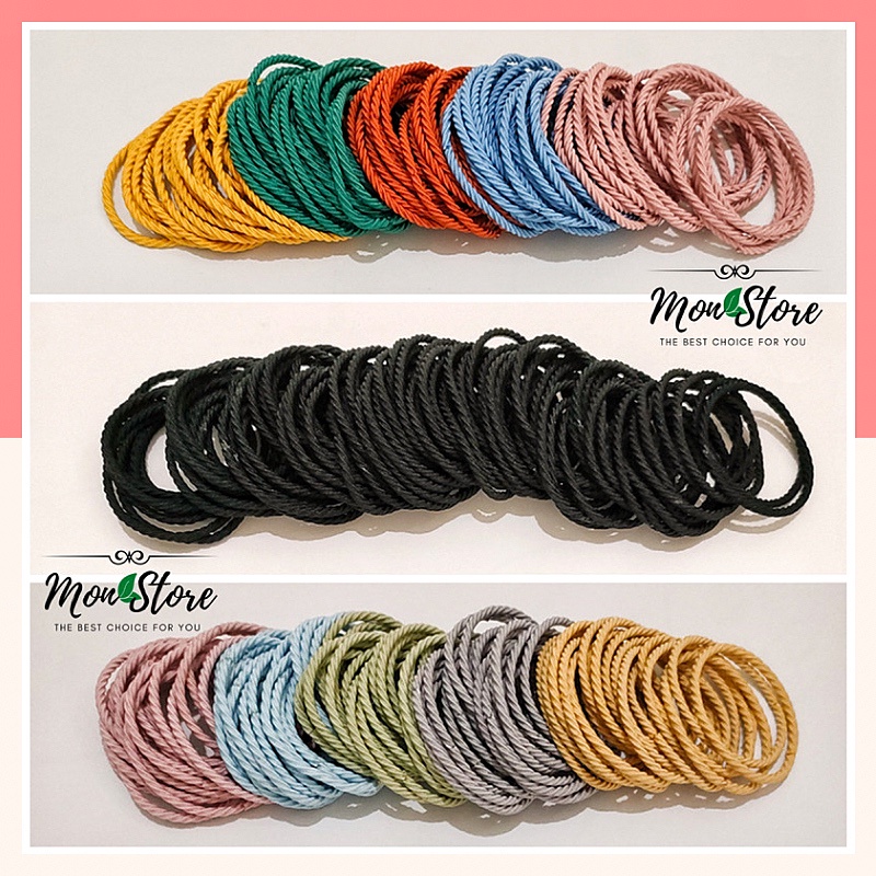 [MUA 1 TẶNG 1] SET 10 SỢI THUN CỘT TÓC co giãn tốt, mix màu cực trendy