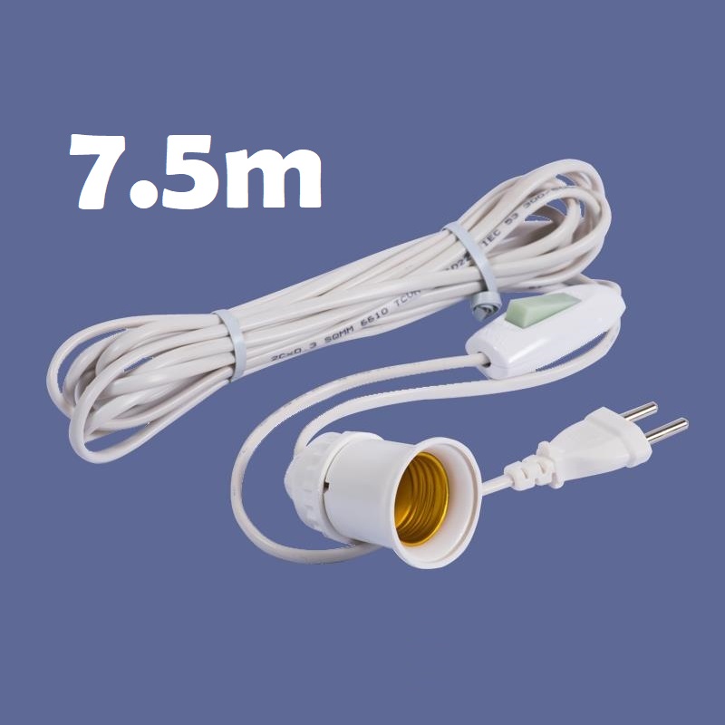 Đuôi Đèn Liền Dây Có Công Tắc Phích Cắm 7.5 mét