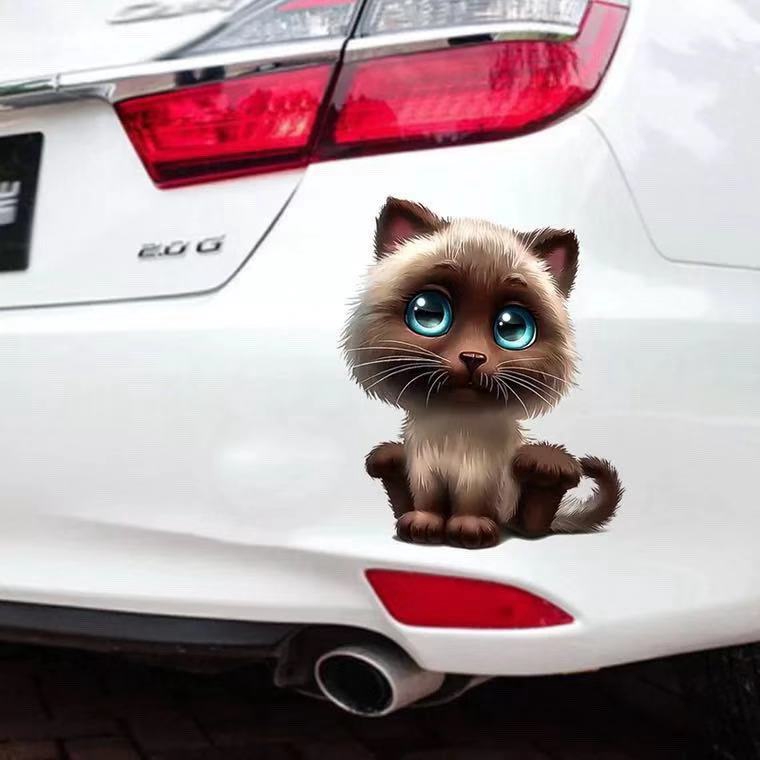 Decal hình mèo 3D dễ thương