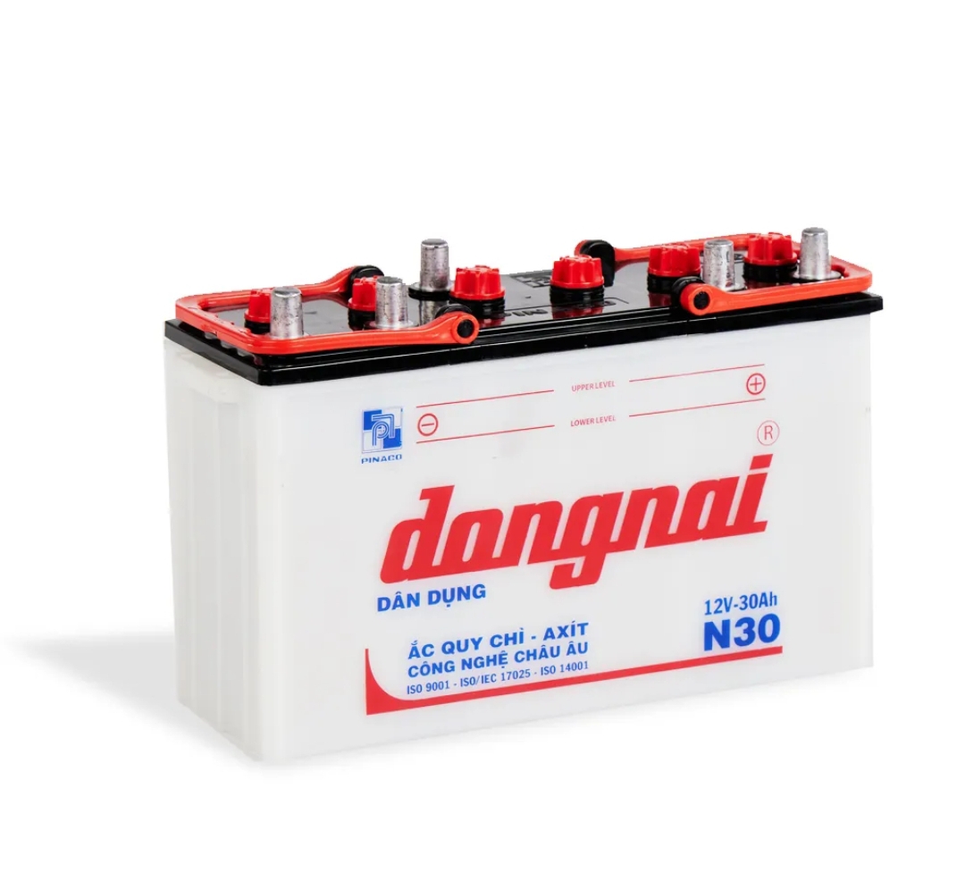 Ắc quy Dân dụng Đồng Nai N30 | 12V - 30Ah ( tặng acid châm bình )