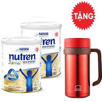 Tặng 01 Bình Giữ Nhiệt Lock&Lock 500ml Combo 2 lon sữa bột Nutren Junior cho trẻ từ 1-12 tuổi lon 850g