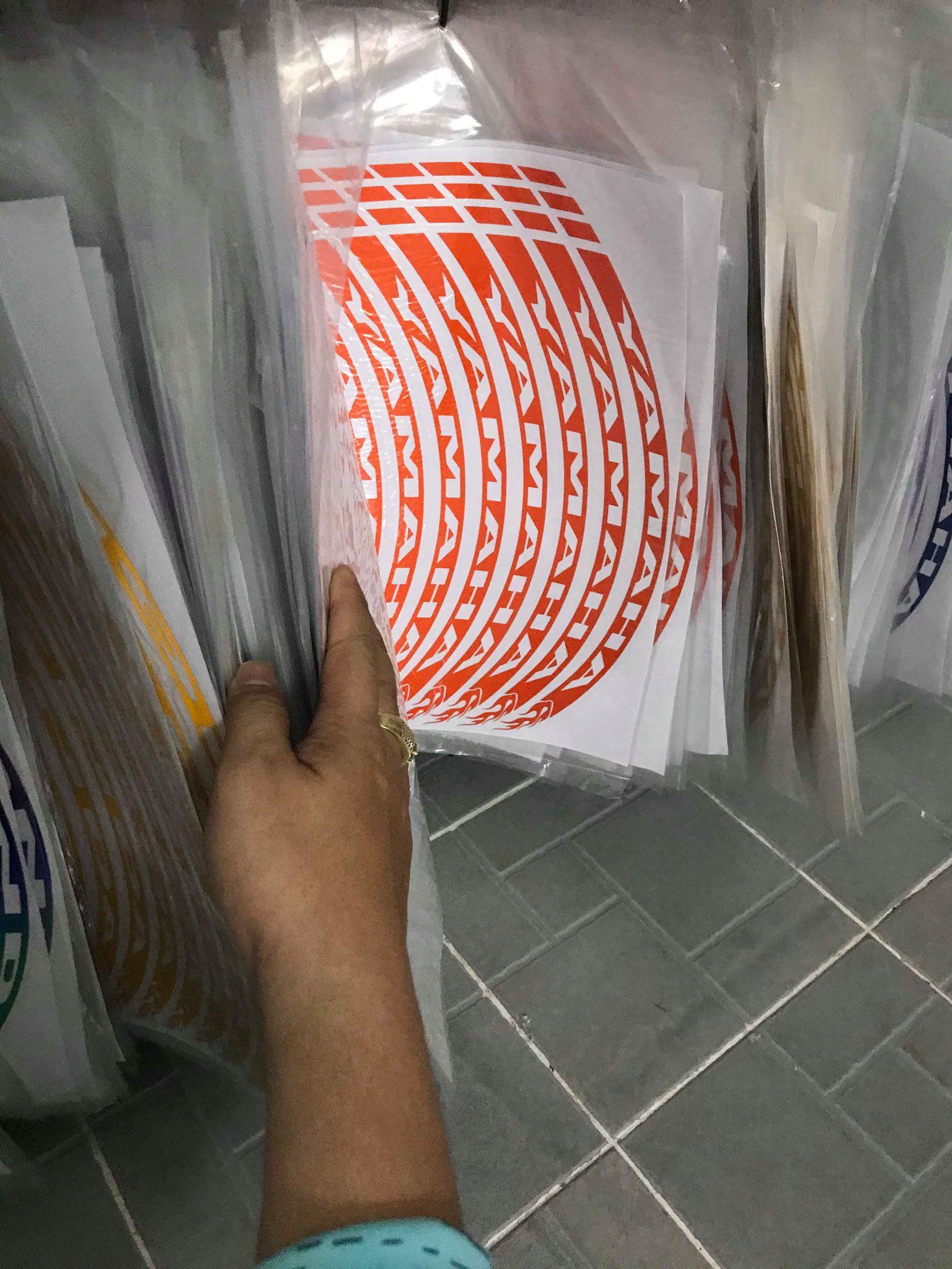 Tem dán vành ( mâm ) xe phản quan ( mọi xe )