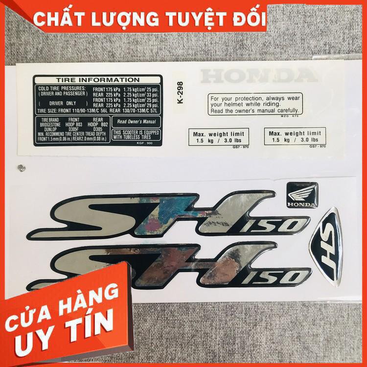 Tem mẫu zin dán xe sh 150i zin đi kèm thông số