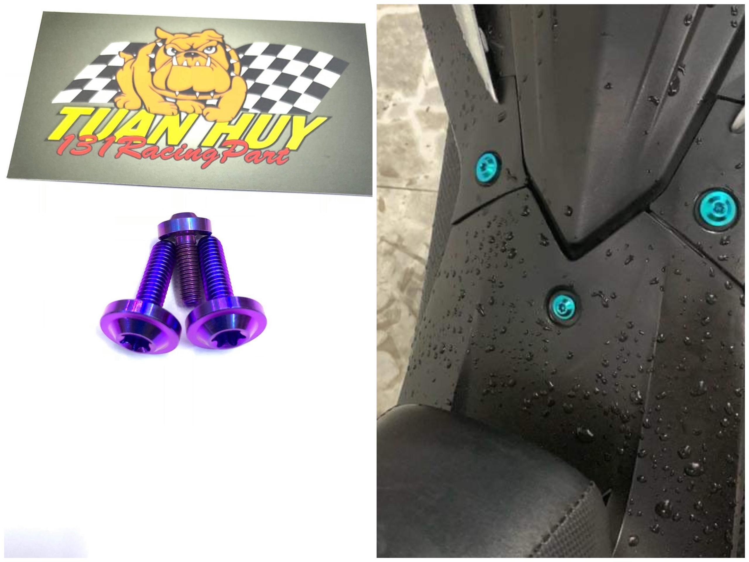 (3 con) Ốc gắn baga Winner  Sonic ( xe zin chưa lên baga ) 6li20 dù to và 5li15 dù nhỏ chất liệu Titan Gr5