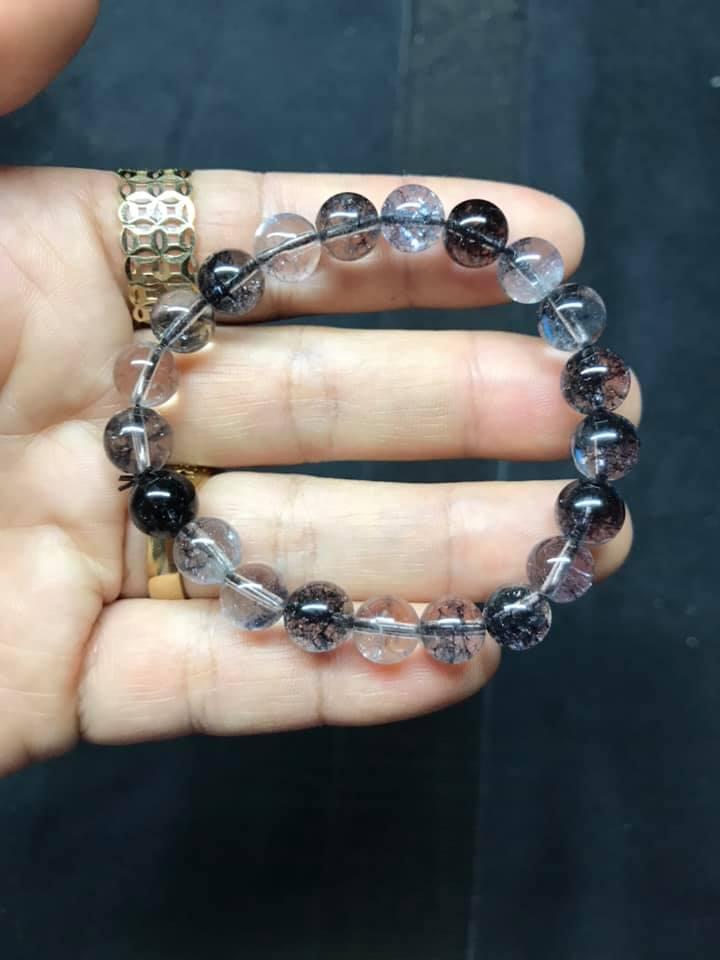 [HCM]VÒNG TAY THẠCH ANH ƯU LINH ĐEN 8LY