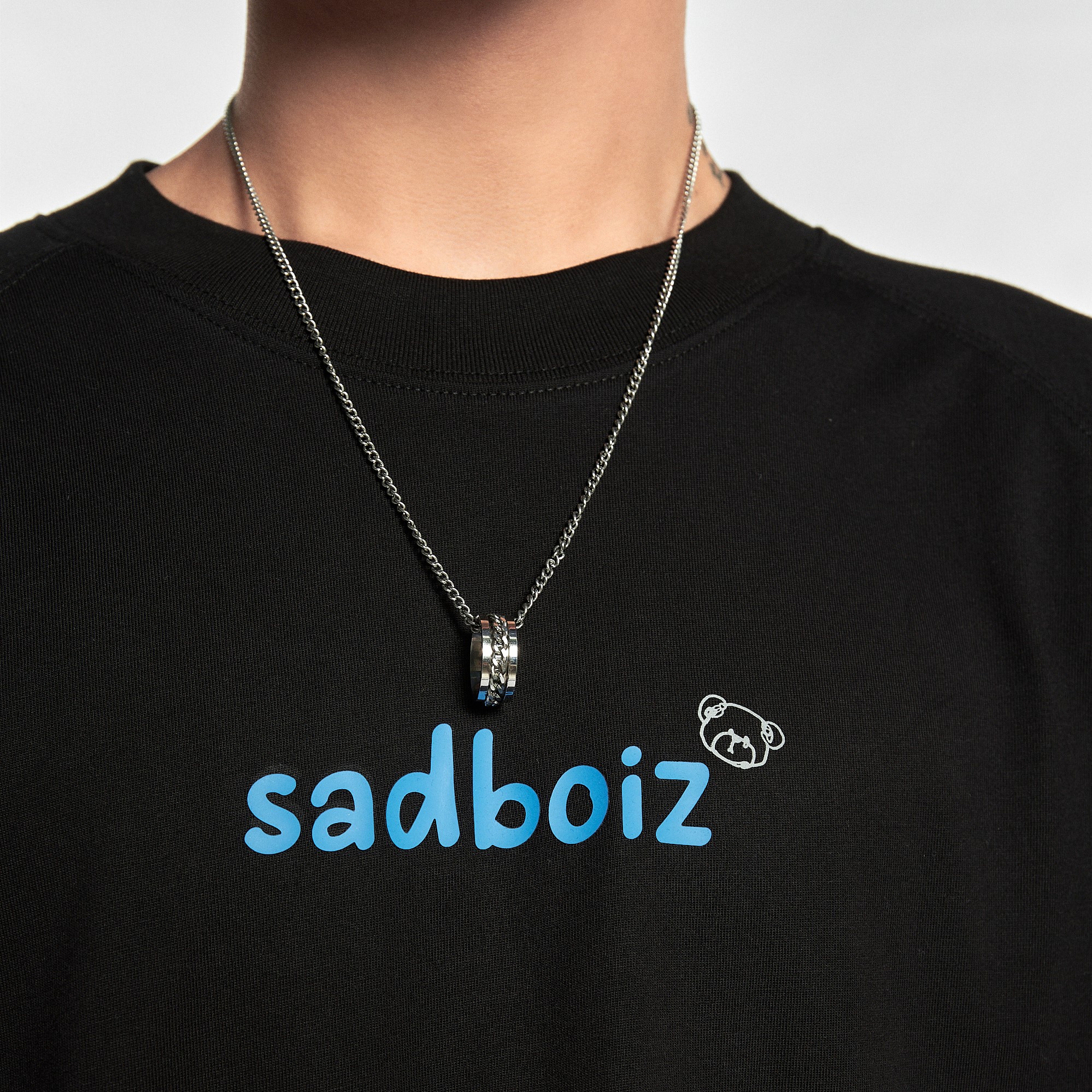 Áo thun SADBOIZ Teddycry Typo Black