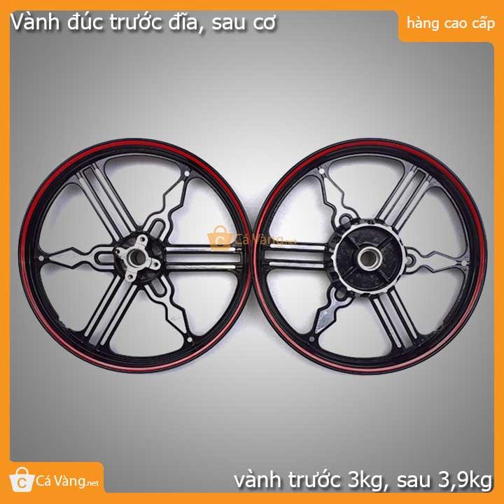 Vành đúc logo Yamaha màu Trắng chỉ đỏ - trước ĐĨA, sau cơ chất lượng cao