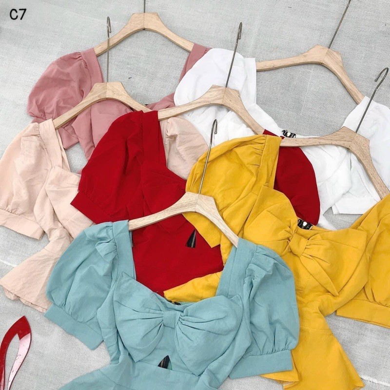 [HCM]Áo Peplum Nơ Bigsize 60=>90KG