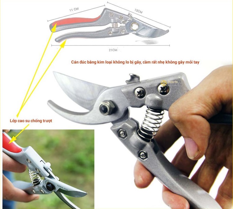 [HCM]Kéo cắt cành KENTOP Lưỡi siêu bén từ thép SK5 Lưỡi kéo thép carbon sắc bén với chrome chống gỉ