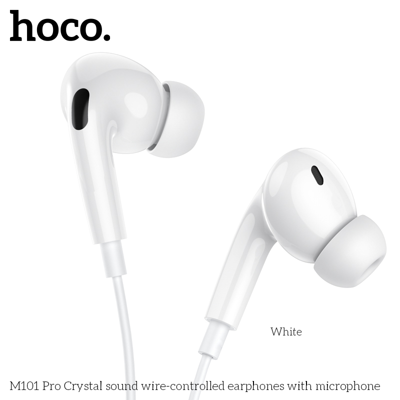 Tai nghe nhét tai Hoco M101 Pro chân cắm 3.5 mm có micro nút bấm âm lượng trên tai