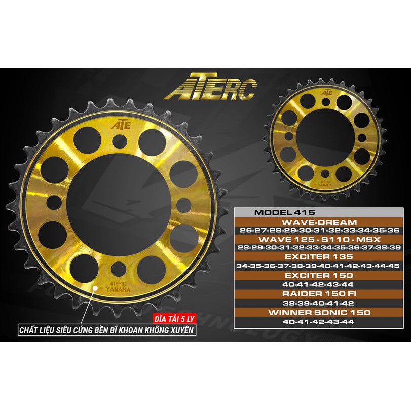 ĐĨA TẢI ATE RACING 415 ( 7LY ) RAIDER SATRIA FI