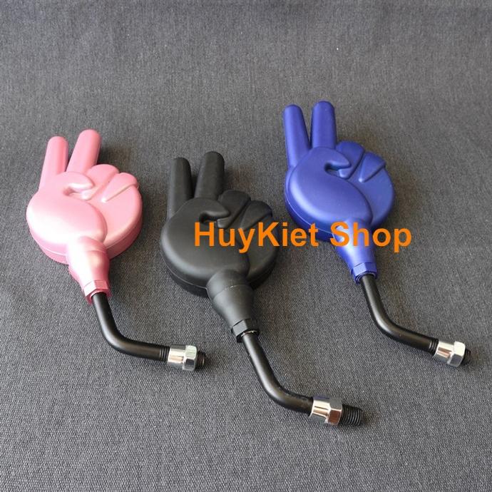 Kính chiếu hậu kiểu dáng hello 2 ngón 10 ly cho các loại xe