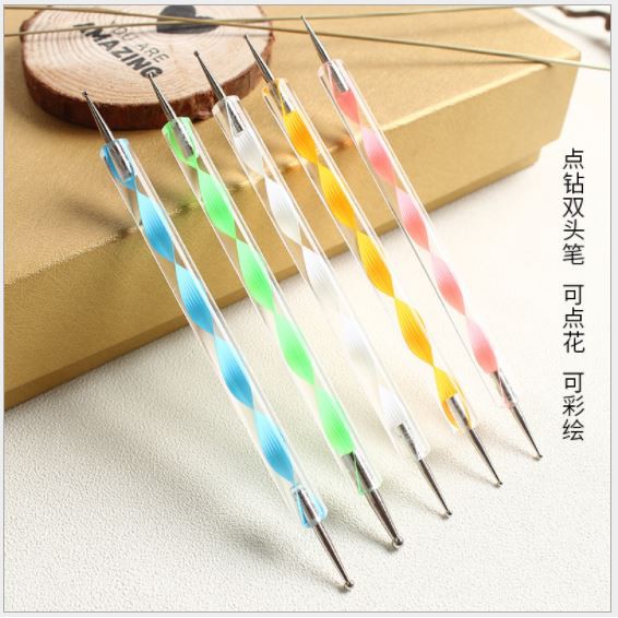 Set 5 bút gắn đá và vẽ chấm bi 2 đầu làm nail
