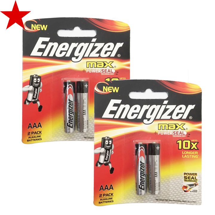 Combo 2 vỉ pin đũa AAA Energizer Alkaline chính hãng (1 vỉ 2 viên)