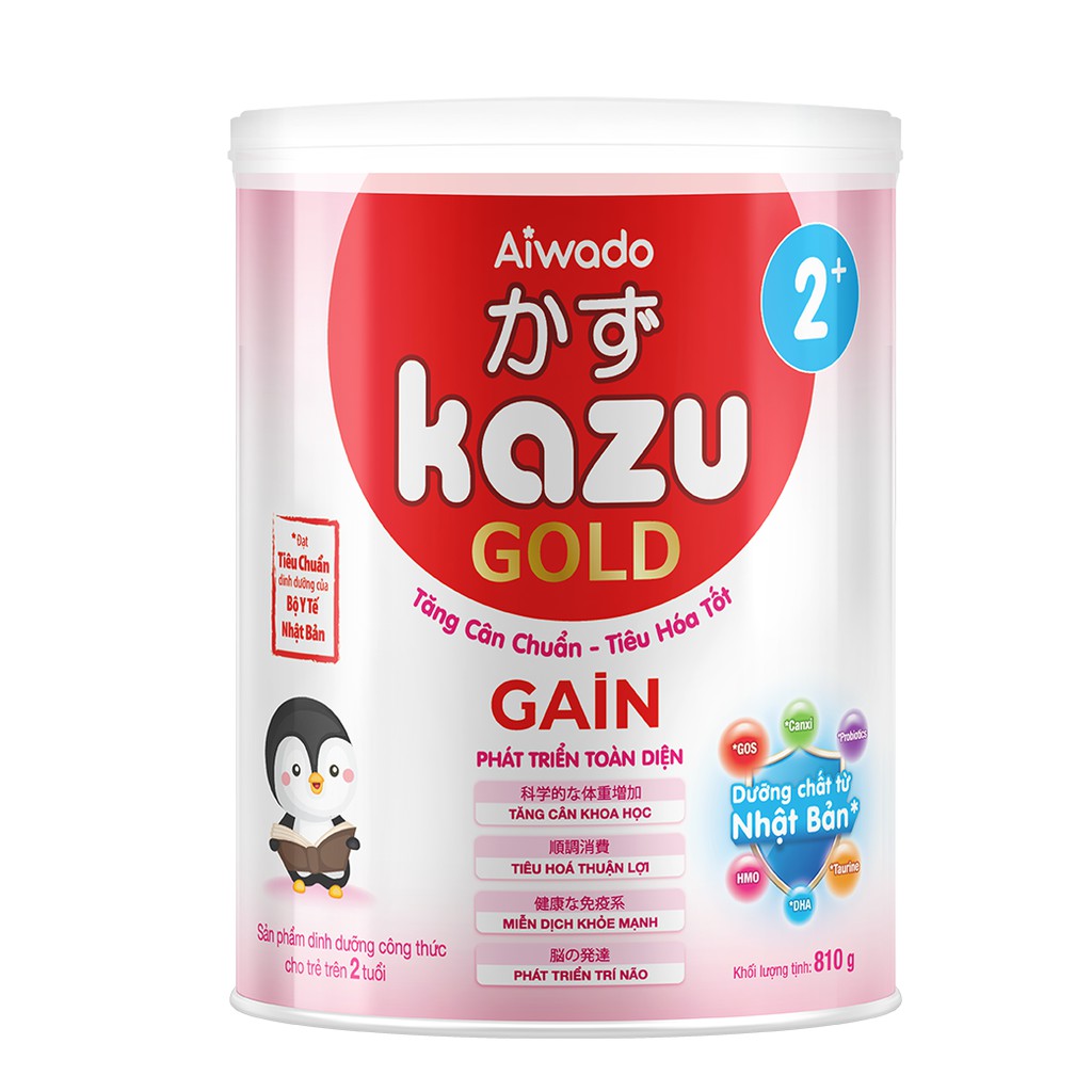 Sữa KAZU GAIN GOLD 2+ 810g (Date mới)