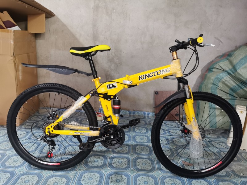 Mua Xe đạp gấp thể thao địa hình HaHoo - Bánh căm (màu vàng, đen, cam)