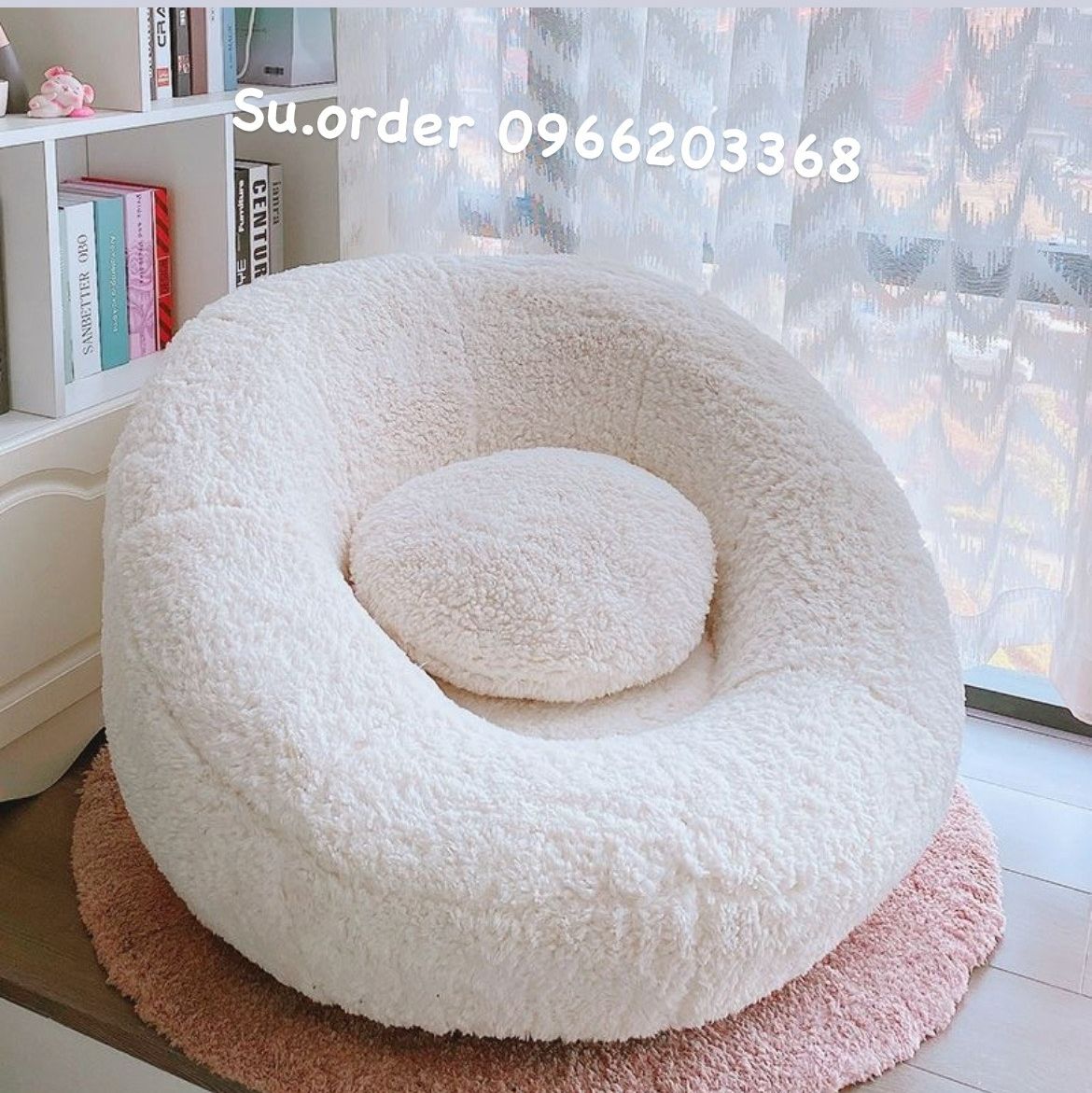 Ghế lười nhung lông cừu