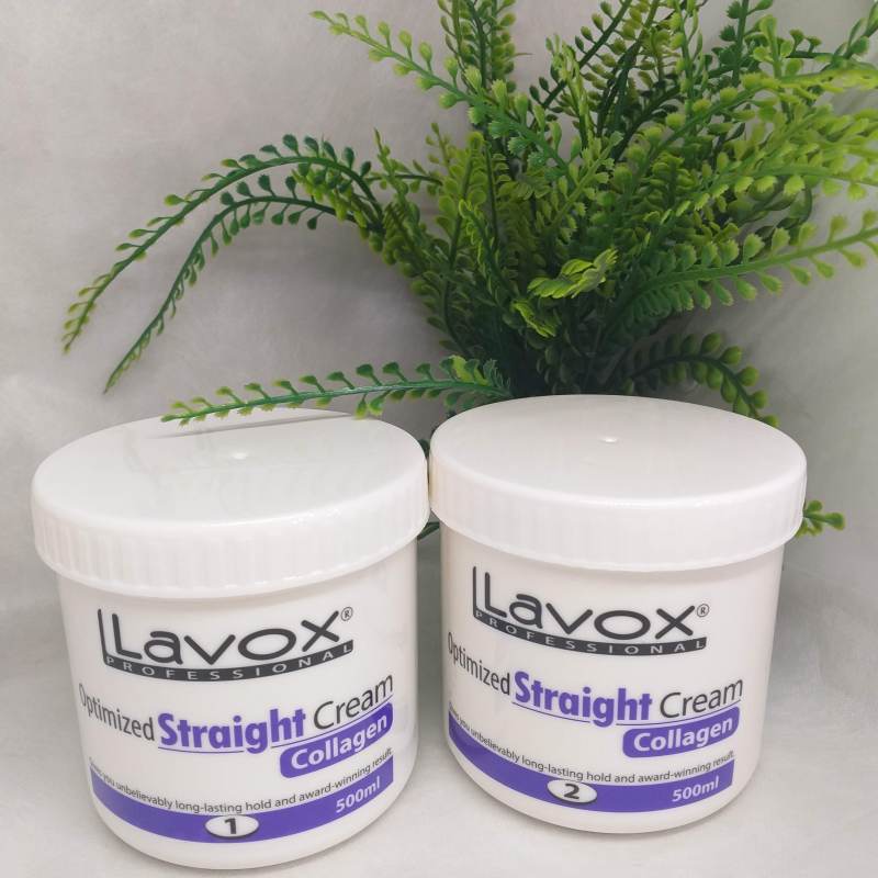 [HCM]Hộp Kem duỗi thẳng tóc Lavox Collagen tím 500ml x2 cao cấp