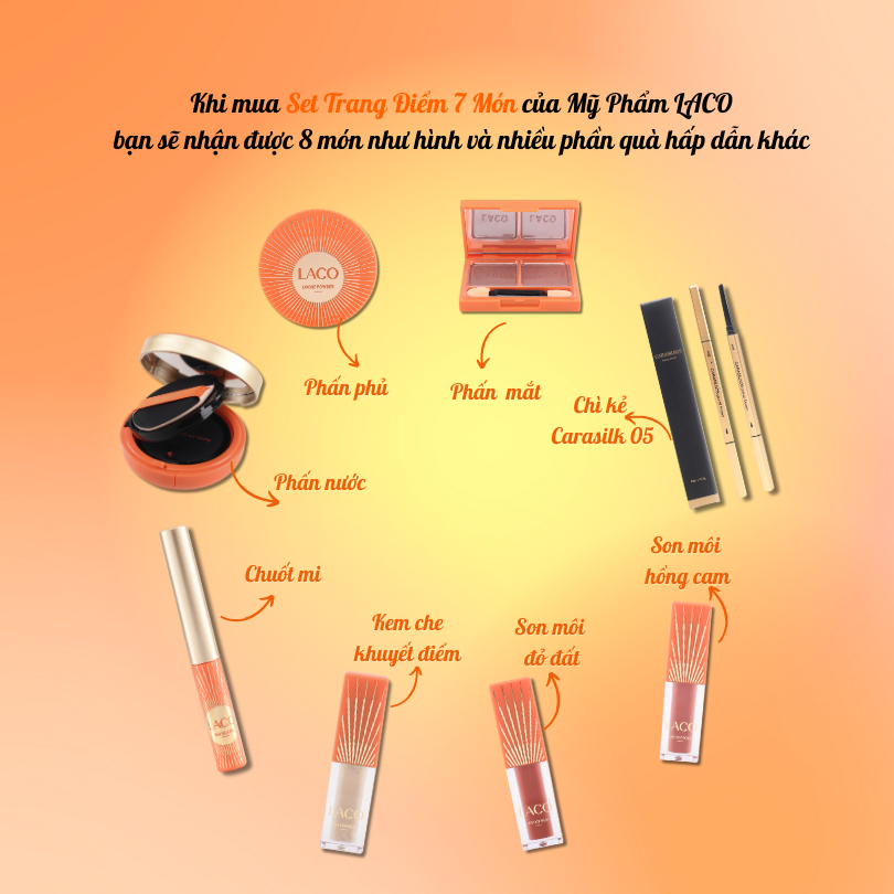 Set trang điểm laco make up colection 7 món [Chính hãng MAKEUP COLLECTION]