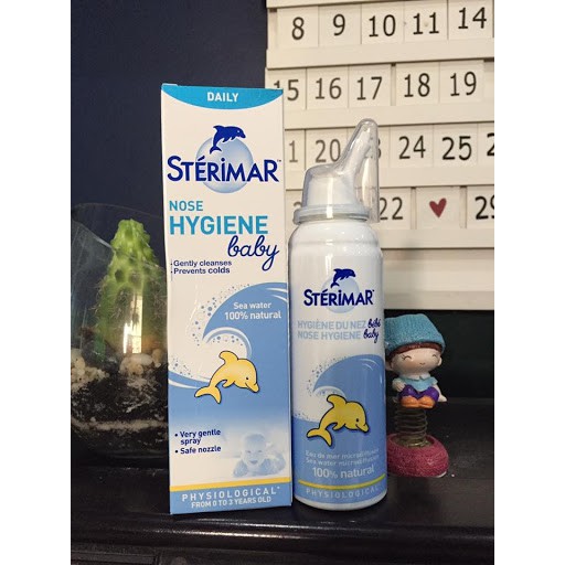 Dung dịch nước muối biển xịt mũi giúp làm sạch, giảm nghẹt mũi cho trẻ em sterimar 50ml