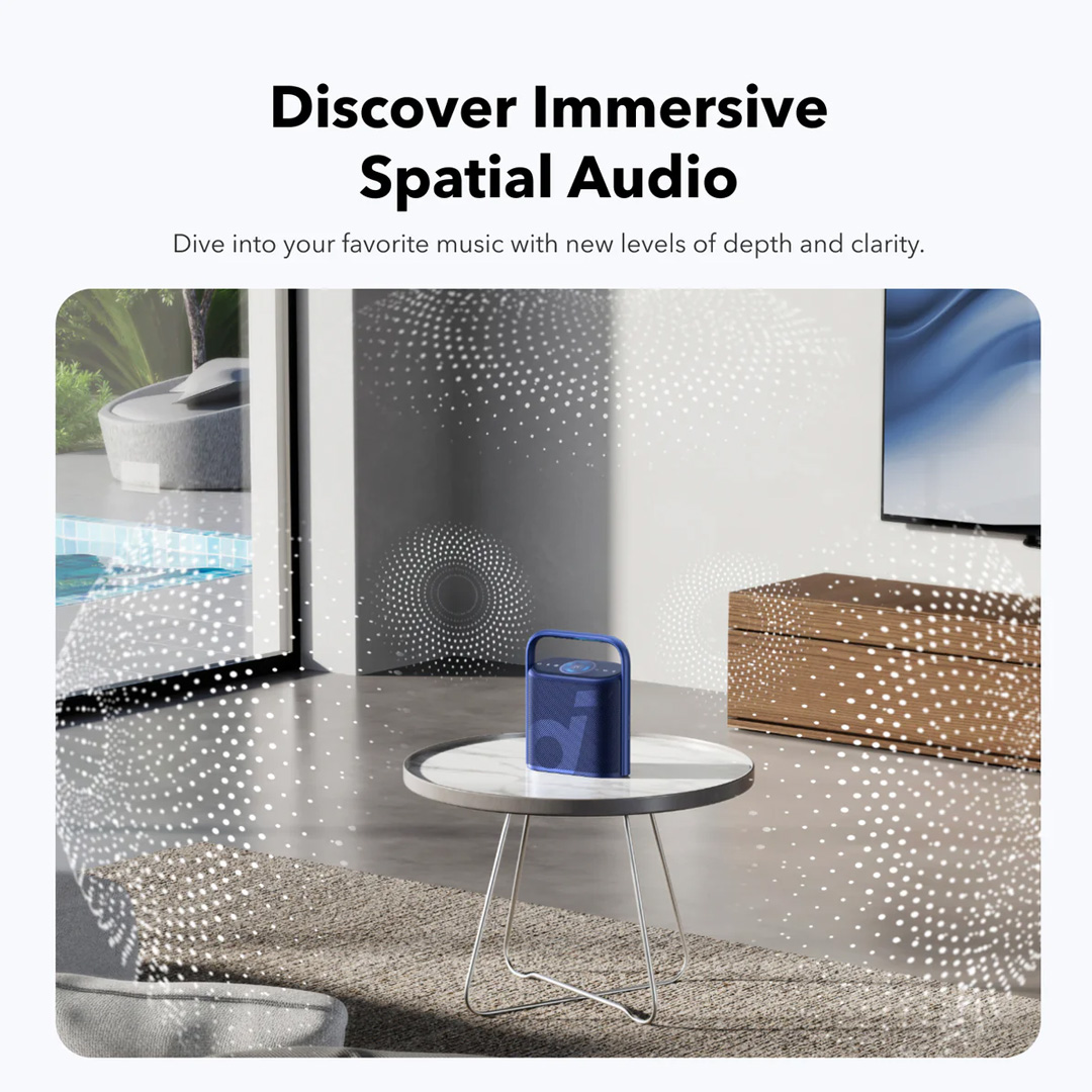 Soundcore Motion X500 Portable Bluetooth 5.3 Speaker, Call Wireless Speaker with Immersive Spatial Audio, Wireless Hi-Res Sound with 3X Detail, 3-Channel Audio Speaker