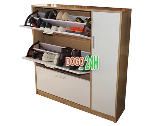 Tủ Giày Gỗ Mdf Melamine  Trắng , Tủ Giày Thông Minh (4 cánh khung trắng)