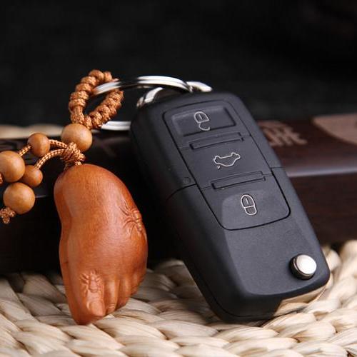 Móc Khóa Gỗ Thủ Công Khắc Hình Bàn Chân Phật