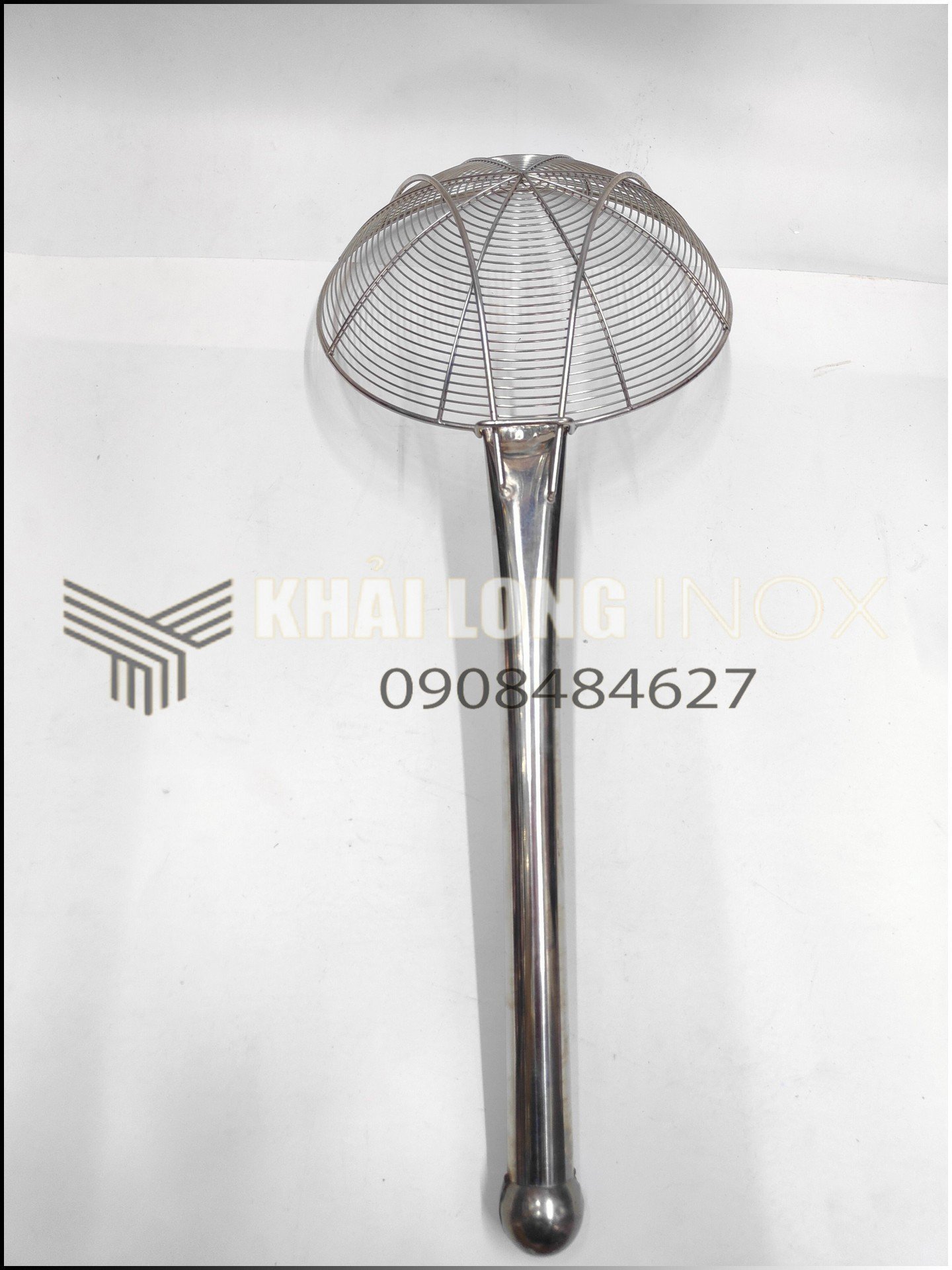 Vợt vòng inox cán dạng ống - cán dài 36cm chống nóng